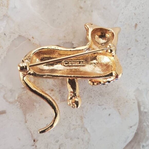 Signed Vintage D'Orlan Cheetah, Jaguar, Leopard Brooch Pin - Picture 8 of 10